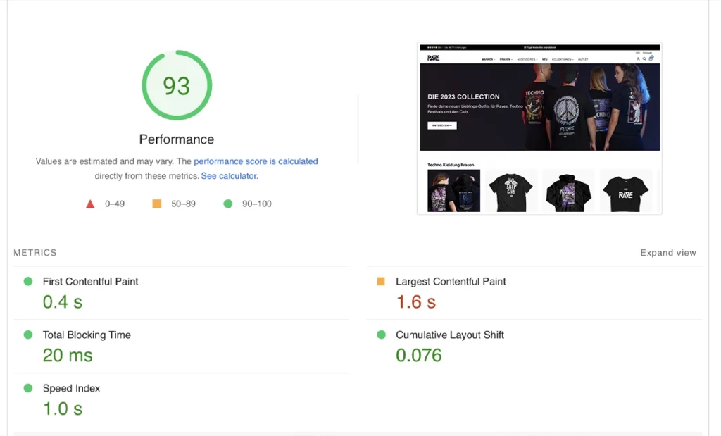 Shopify Pagespeed Optimierung
