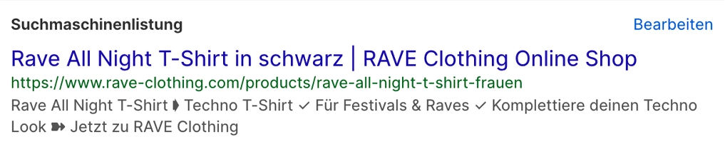 SEO-freundliche URL und Meta Daten